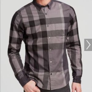 Burberry London Charcoal Treyforth Check Shirt  XL